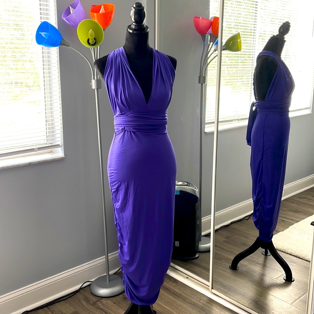 NWOT Moda International Multi-wrap Purple Dress